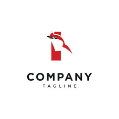 Letter I Araripe manakin Logo Icon Vector