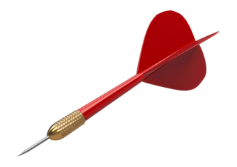 Dart Arrow side view on Isolated on transparent or white background