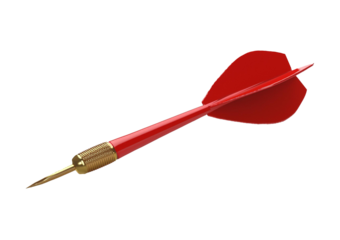 Dart Arrow side view on Isolated on transparent or white background