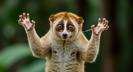 Fototapeta premium Cute playful small mammal looking directly at viewer close up
