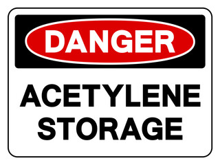 Acetylene Storage Symbol Sign ,Vector Illustration, Isolate On White Background Label. EPS10