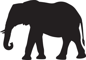 Fototapeta premium Safari Elephant Silhouette Vector Illustration