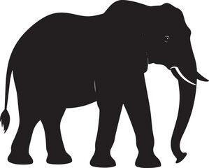 Fototapeta premium Safari Elephant Silhouette Vector Illustration