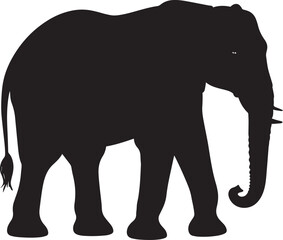 Fototapeta premium Safari Elephant Silhouette Vector Illustration