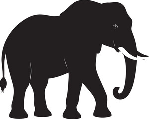 Fototapeta premium Safari Elephant Silhouette Vector Illustration