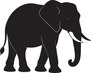 Fototapeta premium Safari Elephant Silhouette Vector Illustration