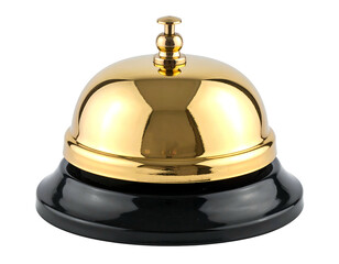 Polished gold bell with black base