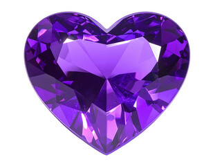 Purple heart-shaped gemstone, highly detailed