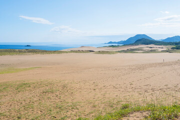夏の鳥取砂丘の風景 鳥取県 鳥取砂丘