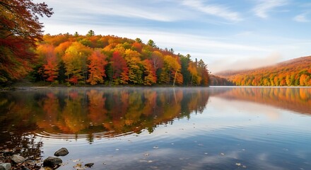 Obraz premium Autumn Lake Reflection. (7)