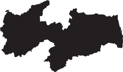 Obraz premium Paraiba, Brazil State Map Silhouette Isolated