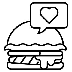 Love Burger Line Icon