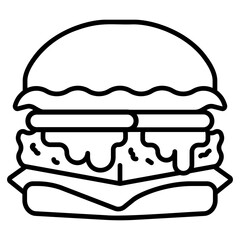 Fish Sandwich Line Icon