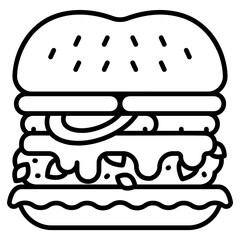Veggie Burger Line Icon
