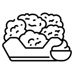 Chicken Nuggets Line Icon