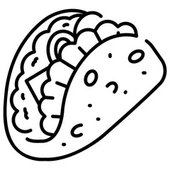 Taco Line Icon