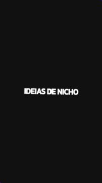 Loop animation video with the phrase IDEIA DE NICHO in Portuguese filling the background with circular transitions and ending in a blank screen.