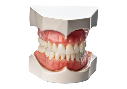 Teeth prosthesis protocol on transparent or white background