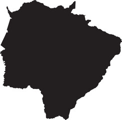 Mato Grosso do Sul, Brazil State Map Silhouette Isolated