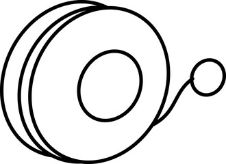 Vector Illustration of Yo-yo. Simple Outline Yo-yo Coloring Page