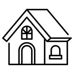Guest House Building Line Icon