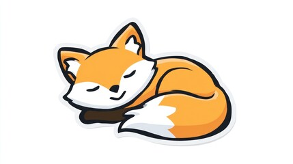 Cute sleeping fox illustration