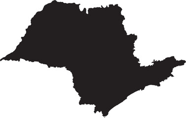 Fototapeta premium Sao Paulo, Brazil State Map Silhouette Isolated
