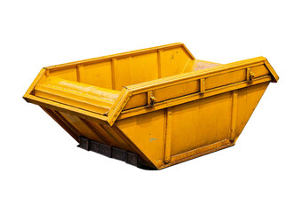 Yellow waste skip isolated on transparent or white background