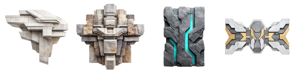 Futuristic Stone Architecture Details for Sci-Fi Scenes
