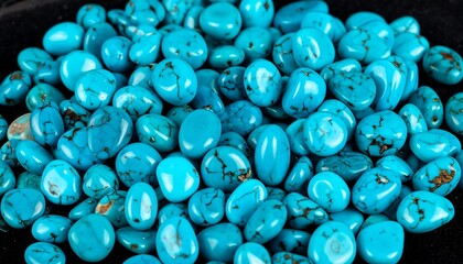 Turquoise gemstones close-up