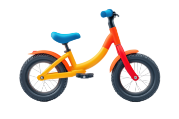Orange and blue balance bike for kids
