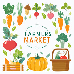 Fresh Harvest A Vibrant Farmers Market Illustration