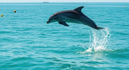 Dolphin leaping out of water