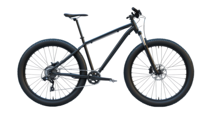 Black  mountain bike with disc brakes
