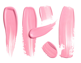 Abstract, pink, paint strokes forming the letters I, K, I