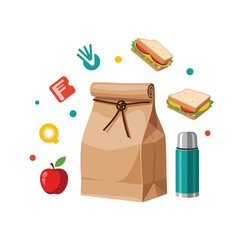 Packing a healthy and delicious lunchbox for school with sandwiches and fruit.