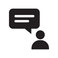 User with Speech Bubble Communication Icon