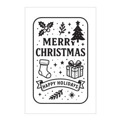 Merry Christmas Vintage Label Design