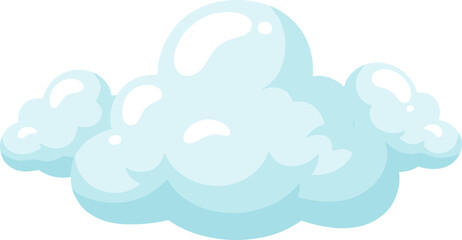 Fototapeta premium Cartoon Style Fluffy Cloud Weather Graphic Element Design Illustration