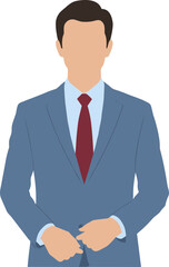 Minimalist Full Body Business Man Formal Attire Illustration Design