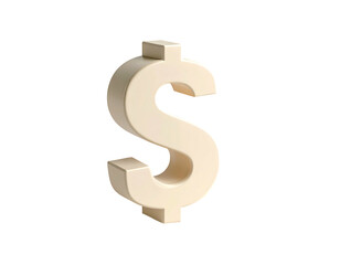 3D cream-colored dollar sign