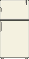 vector illustration of a refrigerator for indoor