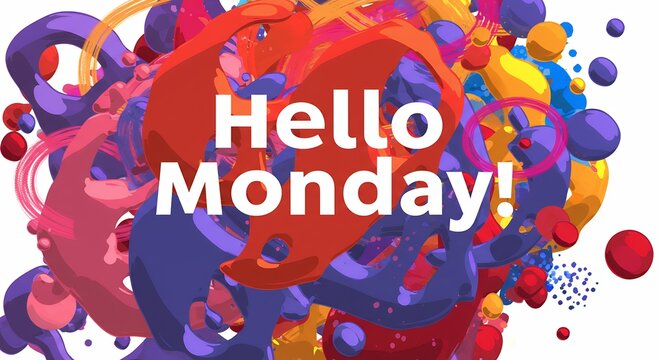 Colorful abstract design with hello monday - Powered by Adobe