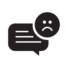 Sad Face with Speech Bubble Feedback Icon