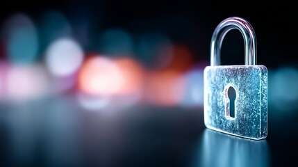 Enhanced security, closeup of a padlock symbolizing protection and data safety in digital world