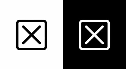 Prohibition Symbol: A stark, minimalistic visual of a prohibition symbol, a bold X within a square, rendered with clean lines and high contrast against a contrasting background.