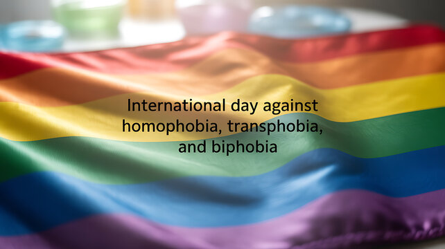 Rainbow flag displayed for International Day against Homophobia, Transphobia, and Biphobia