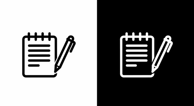 Simple Notes: A minimalist visual of a pen poised over a notepad, conveying the essence of planning, recording, and communication. A simple image, adaptable for digital use.
