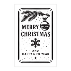 Merry Christmas Vintage Label Design