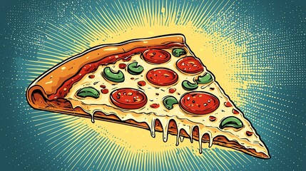 Delicious pizza slice graphic (3)